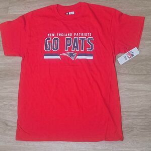 New England Patriots “GO PATS” Tee – Red – Size L – New With Tags